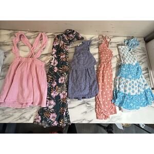 Bundle of 5 Girls 4T Toddler Clothes Dresses Skirtall Summer Floral Cottagecore